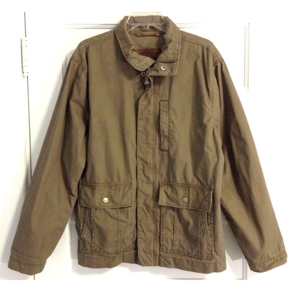 Vtg Levis Jacket Wn L Olive Green Cargo Canvas Barn Chore Field Utility Gorpcore